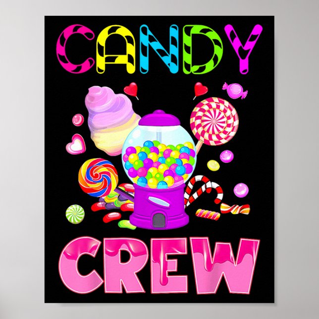 Candy Land Candy Crew Dekorations Sweets Candy Sq Poster (Framsidan)