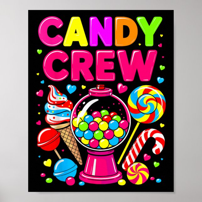 Candy Land Candy Crew Dekorations Sweets Candy Sq Poster (Framsidan)