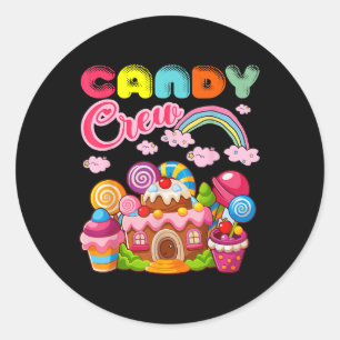 Candy Land Candy Crew Dekorations Sweets Candy Sq Runt Klistermärke