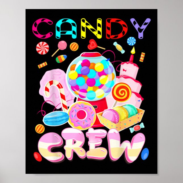 Candy Land Candy Crew Party Halloween Costumes Adu Poster (Framsidan)