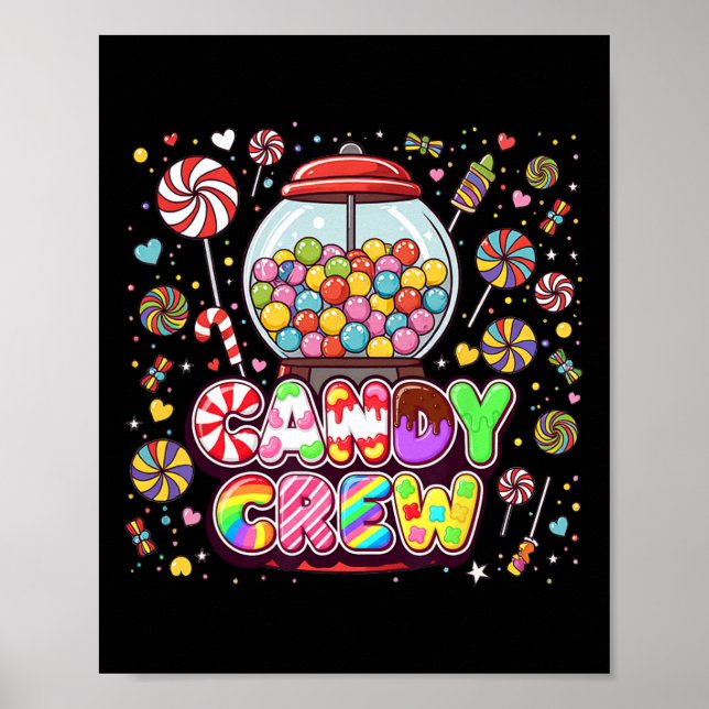 Candy Land Candy Crew Party Halloween Costumes kan Poster (Framsidan)