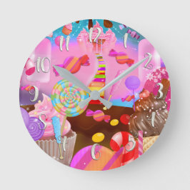 Candy Land Fantasi Godis Butik Stil Anpassad Rund Klocka