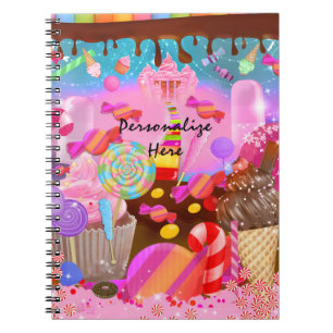Candy Land Fantasy Cupcakes & Sweet Candy Tema Anteckningsbok