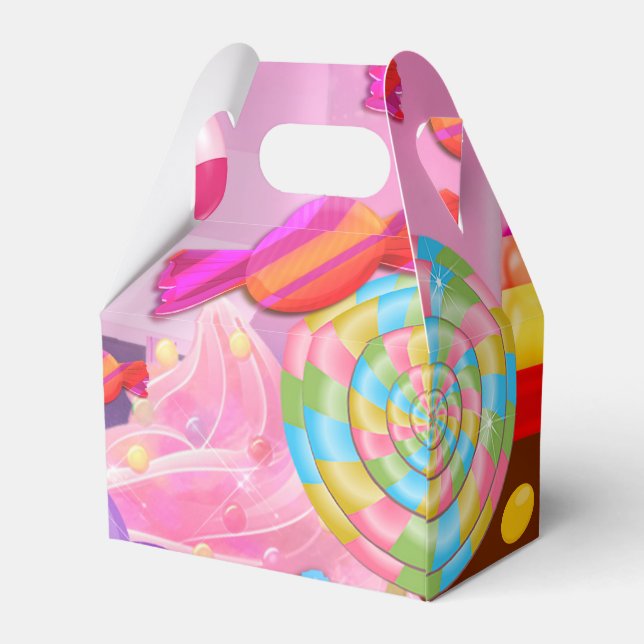 Candy Land Födelsedagsfest Fantasisläktar Presentaskar (Baksidan Sidan)