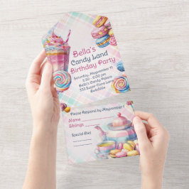 Candy Land Födelsedagsfest inbjudan Tearaway-OSA