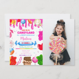 Candy land Fotoinbjudan Inbjudningar