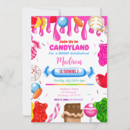 Candy land-inbjudan inbjudningar