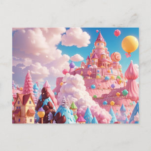 Candy Land med blomstervykort Helg Vykort