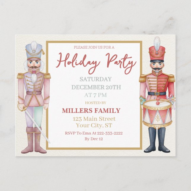 Candy Land Nötknäppare Jul Holiday Helg Vykort (Framsida)