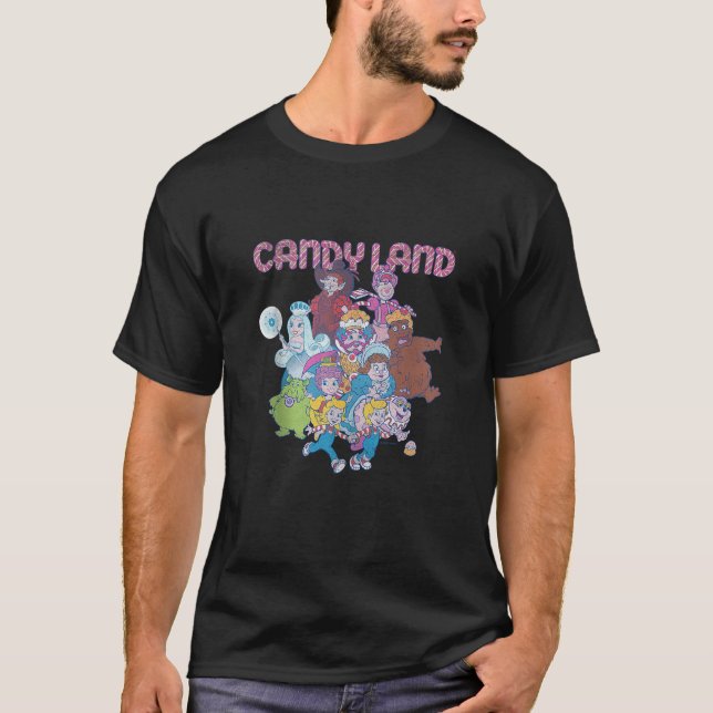 Candy Land Retro Game Characters Group Shot Logoty T Shirt (Framsida)