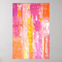 "Candy Land" Rosa and Orange Abstrakt Art Poster