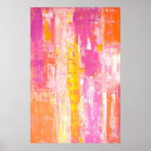 "Candy Land" Rosa and Orange Abstrakt Art Poster