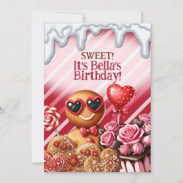 Candy Land Söta Hjärtkalas Inbjudningar