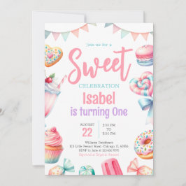 Candy Land Sweet Birthday Inbjudningar