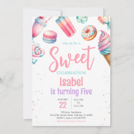 Candy Land Sweet Birthday Inbjudningar