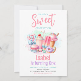 Candy Land Sweet Birthday Inbjudningar