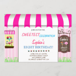 Candy Land Sweet Födelsedagsfest inbjudan