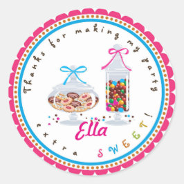 Candy Land Sweet Shop Birthday Favor Stickers Runt Klistermärke