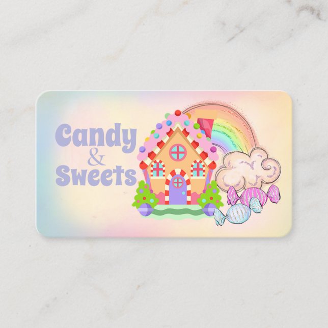 Candy Land Sweets and Treats Candy Shop Visitkort (Framsida)