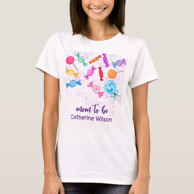 Candy Land Sweets Gravid Mor till T-Shirt (Framsida)