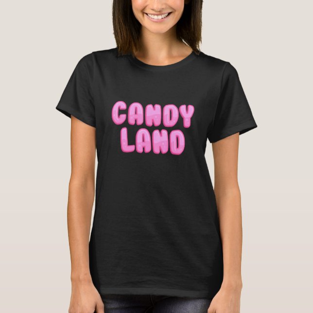 Candy Land Sweets Paradiset Godisriket T Shirt (Framsida)
