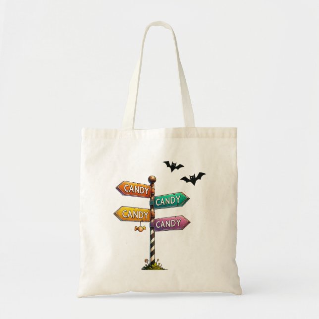 Candy Lane Candy Tote Bag Tygkasse (Framsidan)