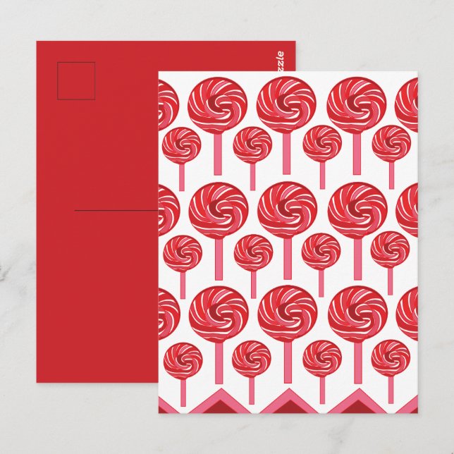 Candy Lollipop Sweet Candy Lollipop Party Vykort (Fram/baksida)