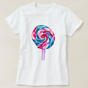 Candy lollipop vattencolor sötart t shirt