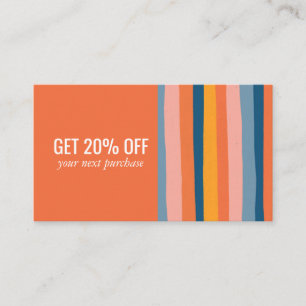 Candy Minimalist Rand Handmade Orange Visitkort