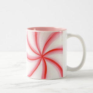 Candy Mint Swirl Red Rosa White Helgdag Mugg