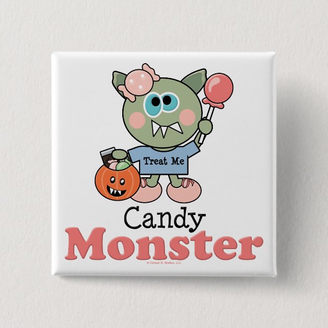 Candy Monster Halloween Button Knapp (Framsida)