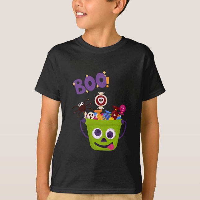 "Candy Monster in Training" Kids'Halloween T Shirt (Framsida)