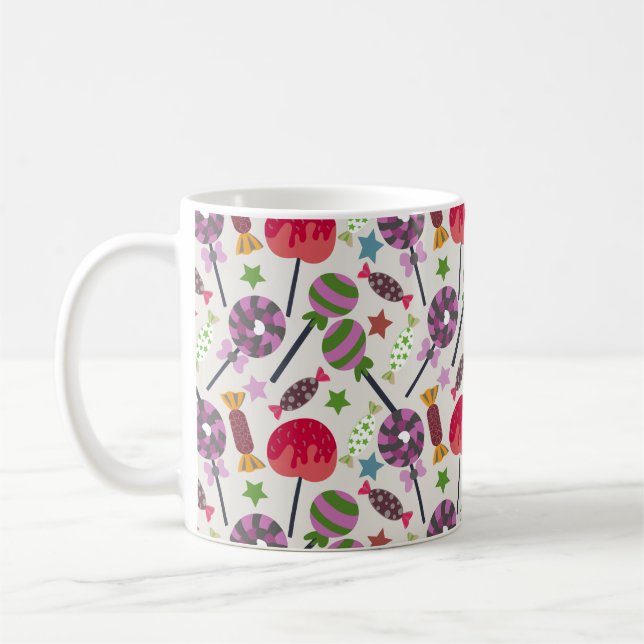 Candy mönster | Lollies mönster | Lollipop 11 Kaffemugg (Vänster)