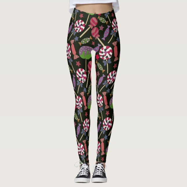 Candy mönster | Lollies mönster | Lollipop 16 Leggings (Framsida)