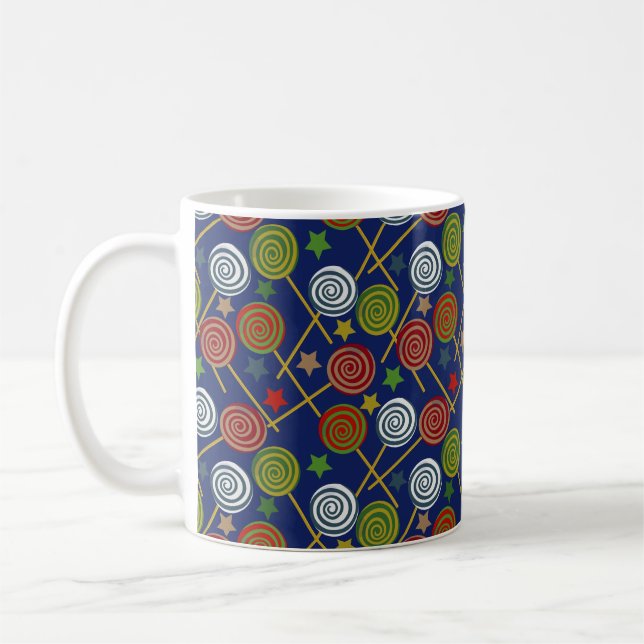 Candy mönster | Lollies mönster | Lollipop 17 Kaffemugg (Vänster)