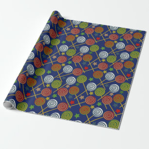 Candy mönster Lollies mönster Lollipop 17 Presentpapper
