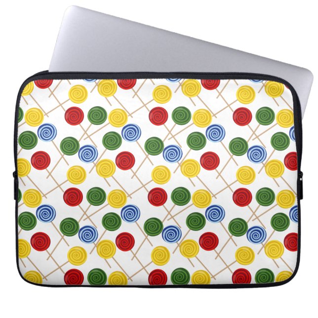 Candy mönster | Lollies mönster | Lollipop 21 Laptop Fodral (Framsidan)