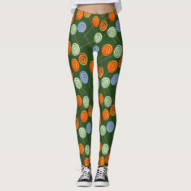 Candy mönster | Lollies mönster | Lollipop 22 Leggings (Framsida)
