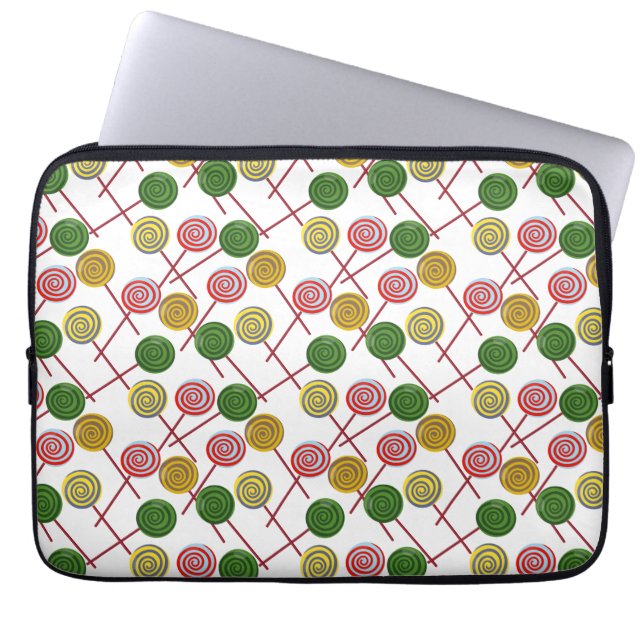 Candy mönster | Lollies mönster | Lollipop 24 Laptop Fodral (Framsidan)
