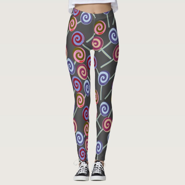 Candy mönster | Lollies mönster | Lollipop 27 Leggings (Framsida)