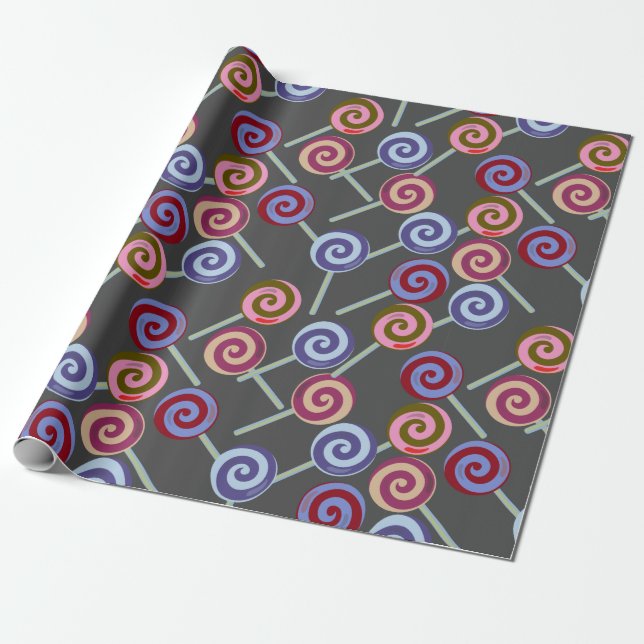 Candy mönster | Lollies mönster | Lollipop 27 Presentpapper (Utrullad)
