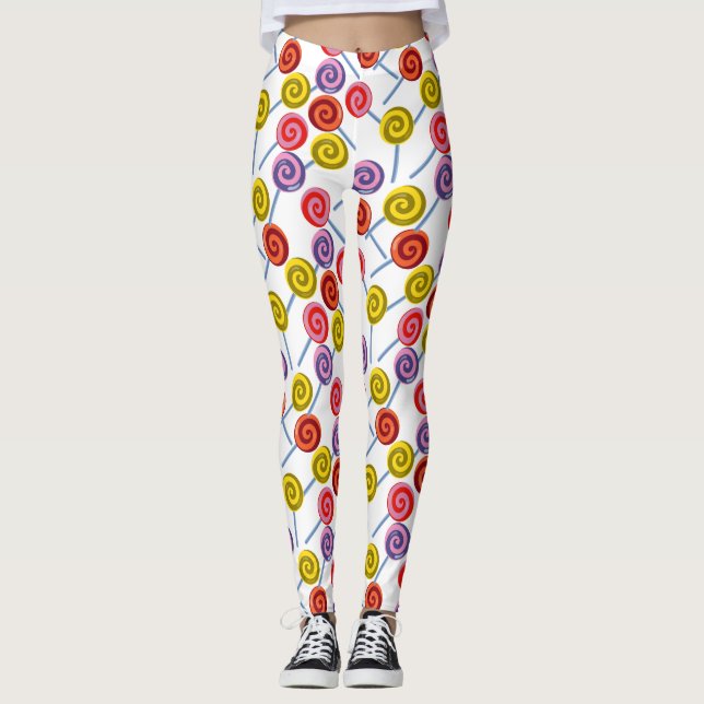 Candy mönster | Lollies mönster | Lollipop 2 Leggings (Framsida)