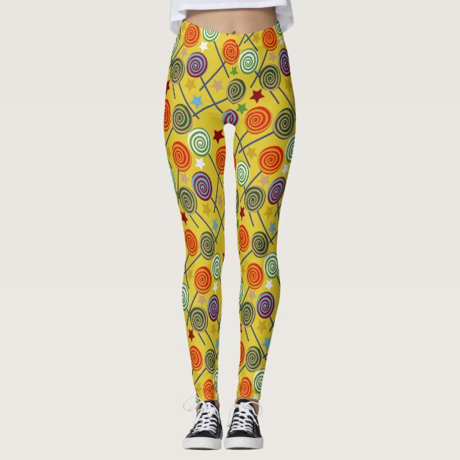 Candy mönster | Lollies mönster | Lollipop 30 Leggings (Framsida)