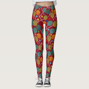 Candy mönster Lollies mönster Lollipop 32 Leggings
