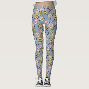 Candy mönster Lollies mönster Lollipop 3 Leggings