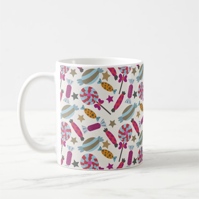 Candy mönster | Lollies mönster | Lollipop 45 Kaffemugg (Vänster)