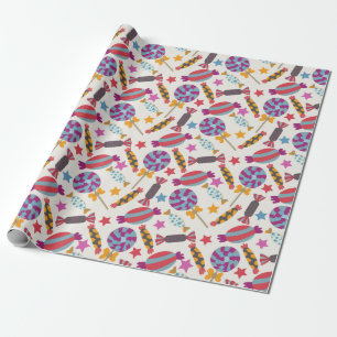 Candy mönster Lollies mönster Lollipop 46 Presentpapper