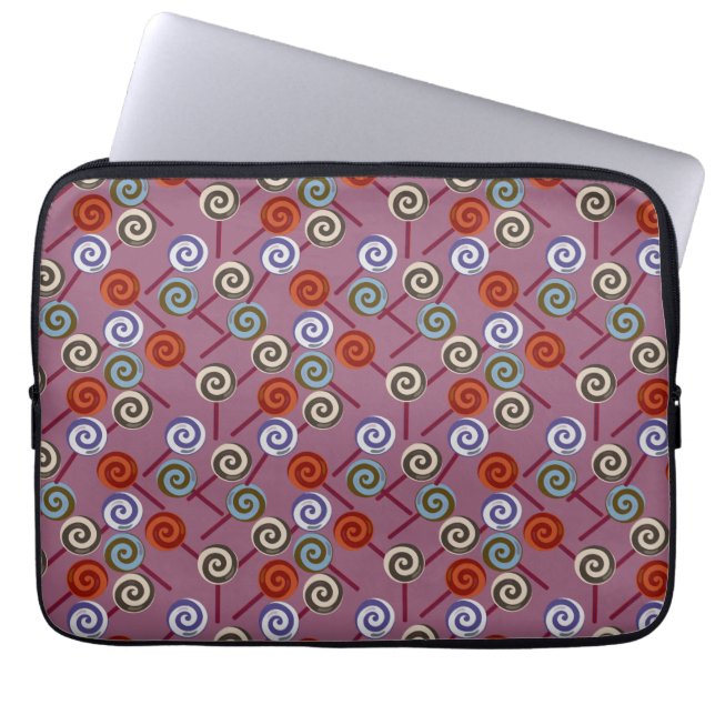 Candy mönster | Lollies mönster | Lollipop 49 Laptop Fodral (Framsidan)