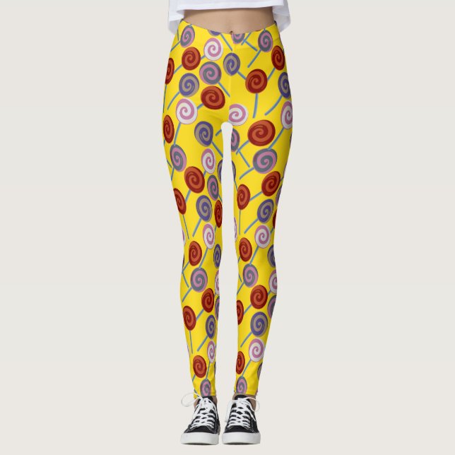 Candy mönster | Lollies mönster | Lollipop 50 Leggings (Framsida)
