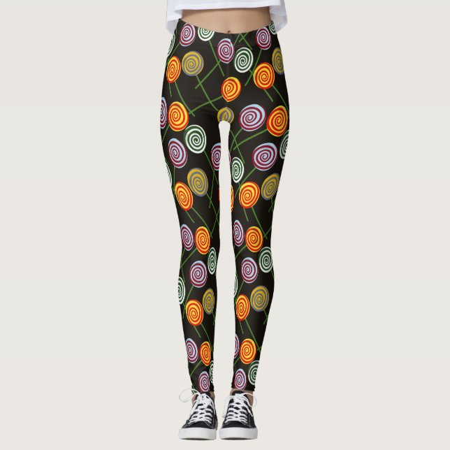 Candy mönster | Lollies mönster | Lollipop 52 Leggings (Framsida)